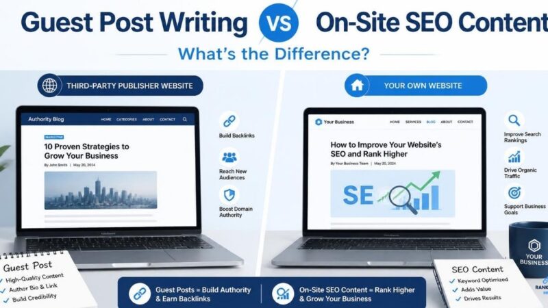 Guest Post Writing vs On-Site SEO Content: What’s the Difference?