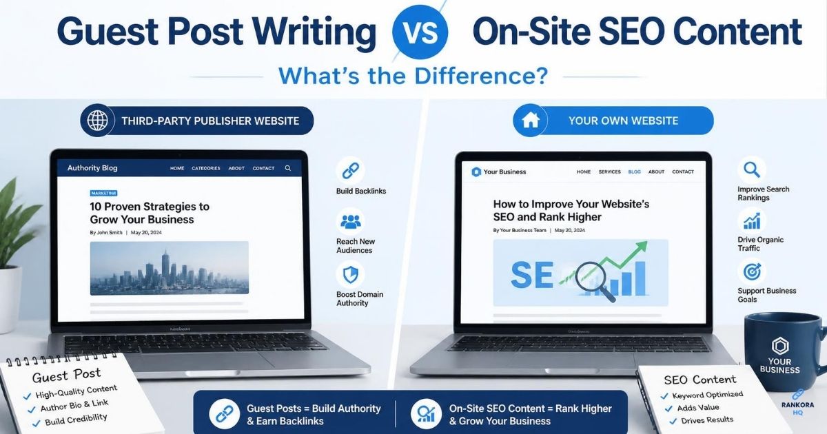 Guest Post Writing vs On-Site SEO Content: What’s the Difference?
