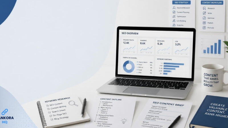 SEO content writing process for agencies with keyword research, content briefs, and blog writing strategy